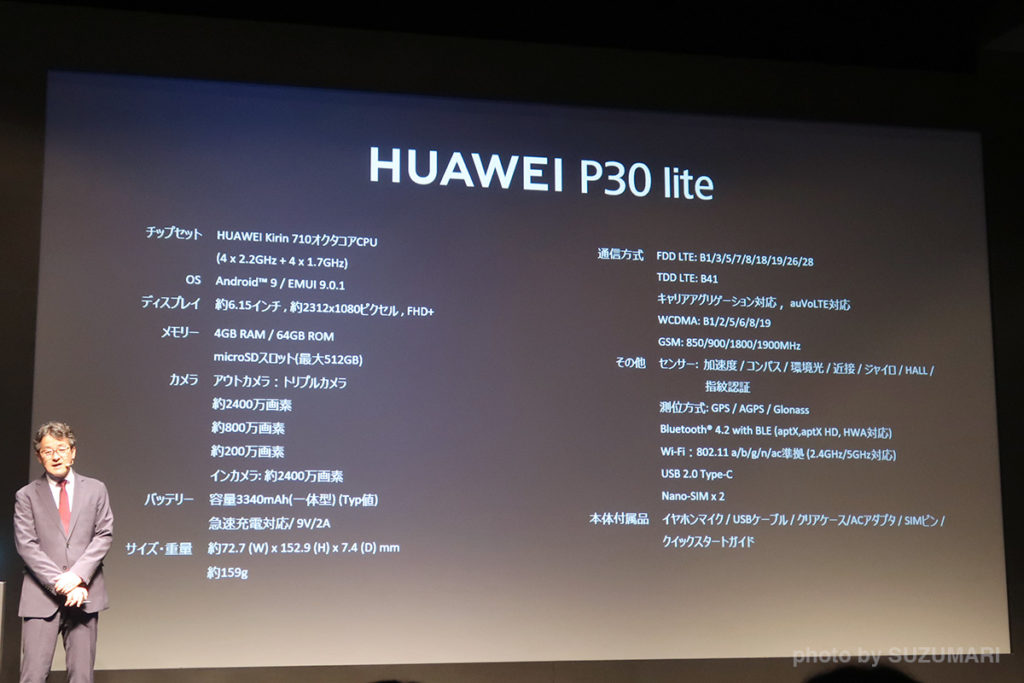 P30 liteのスペック一覧