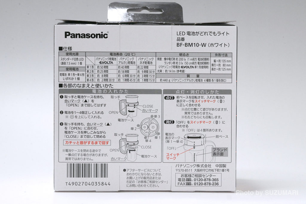 電池がどれでもライトのパッケージ