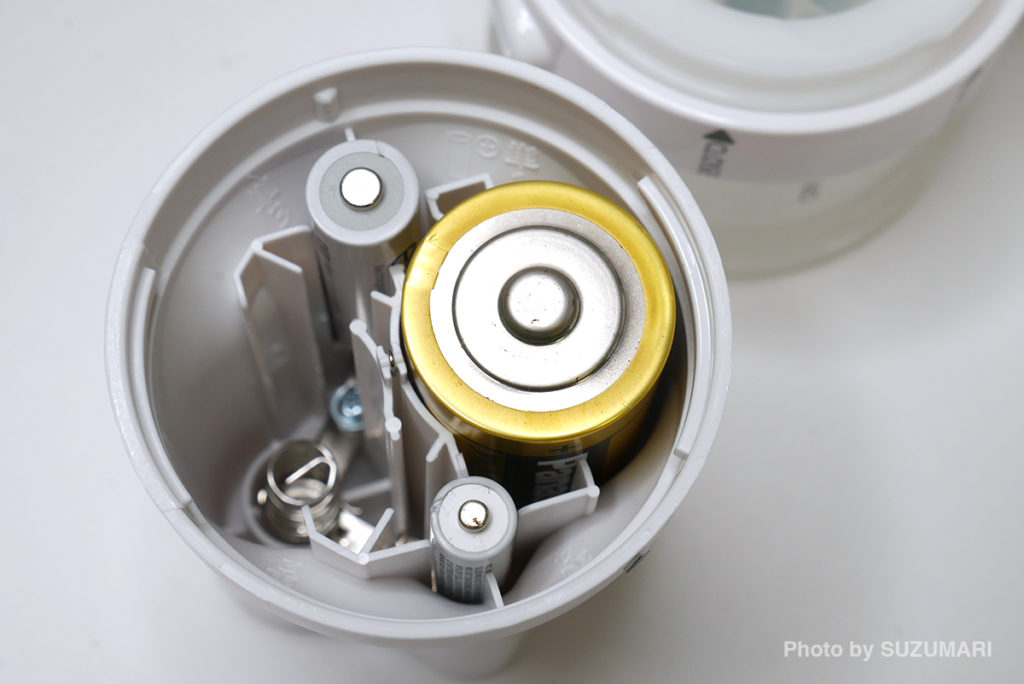 乾電池はいずれか1本でOK