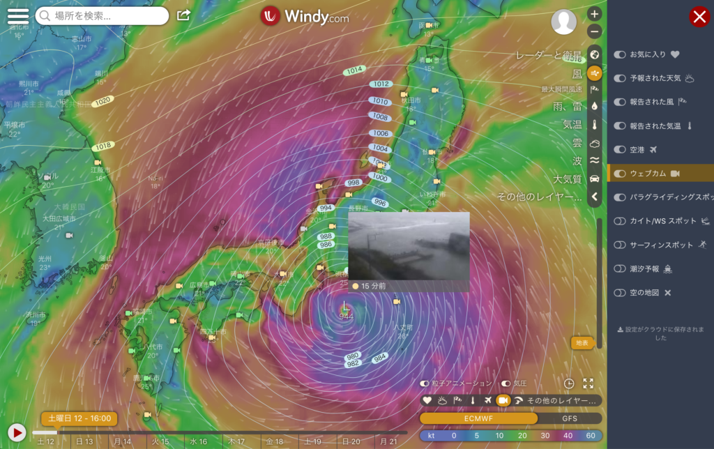 Windyのウェブカム